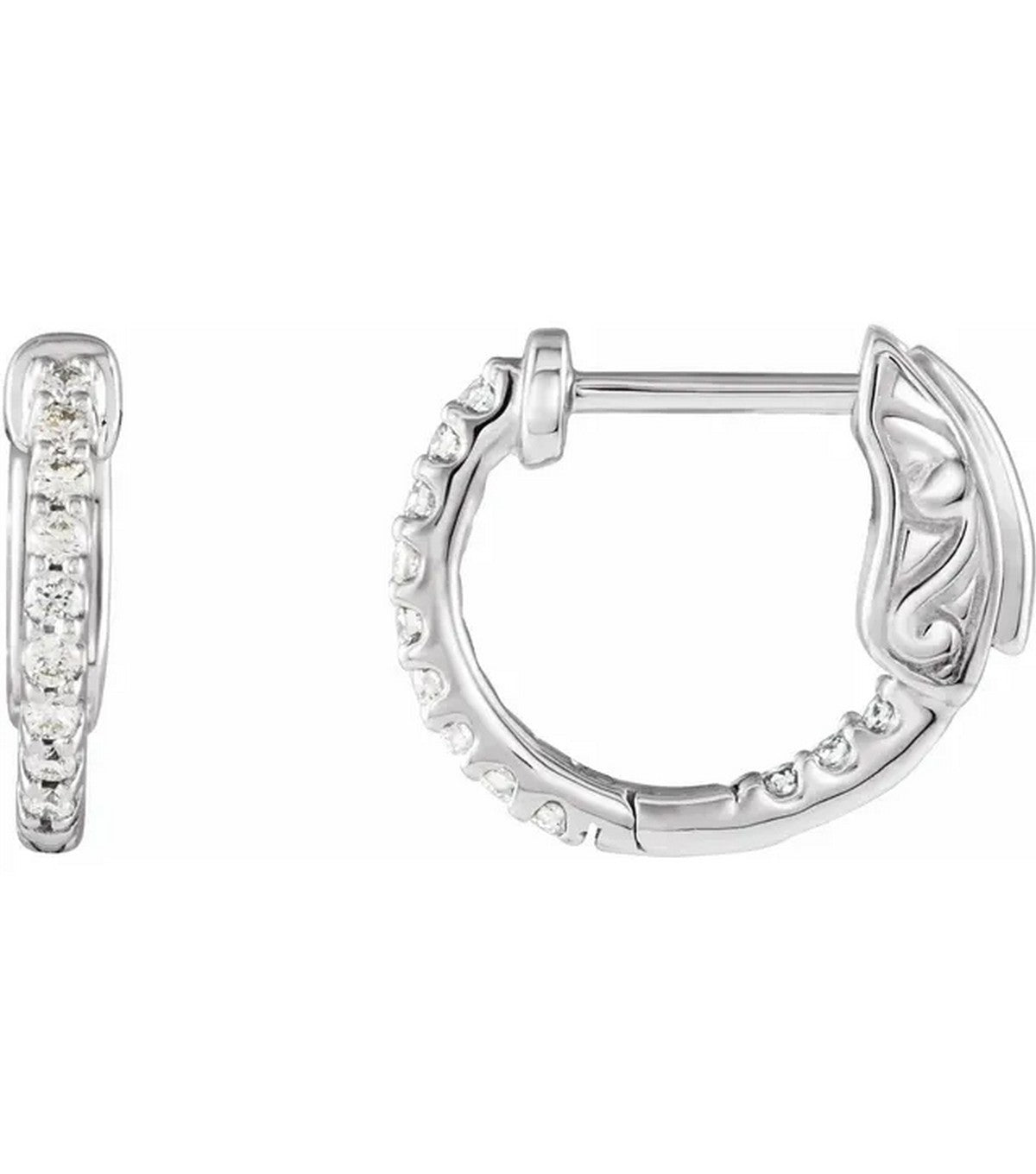 Gold 0.25 CTW Diamond Inside-Outside Hoop Earrings - Thomas Laine Jewelry