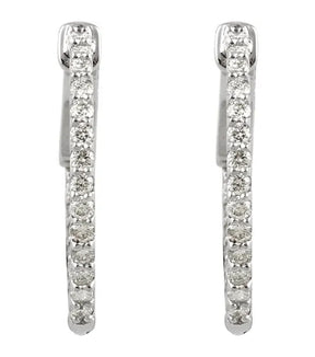 Gold 0.5 CTW Diamond Inside-Outside 19mm Hoop Earrings - Thomas Laine Jewelry