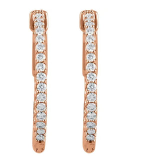 Gold 3/4 CTW Diamond Inside-Outside 23 mm Hoop Earrings - Thomas Laine Jewelry