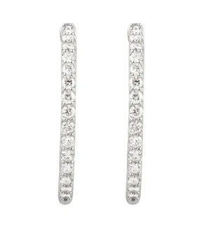 Gold 2 CTW Diamond Inside-Outside 29.5 mm Hoop Earrings - Thomas Laine Jewelry