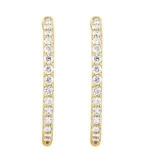 Gold 2 CTW Diamond Inside-Outside 29.5 mm Hoop Earrings - Thomas Laine Jewelry