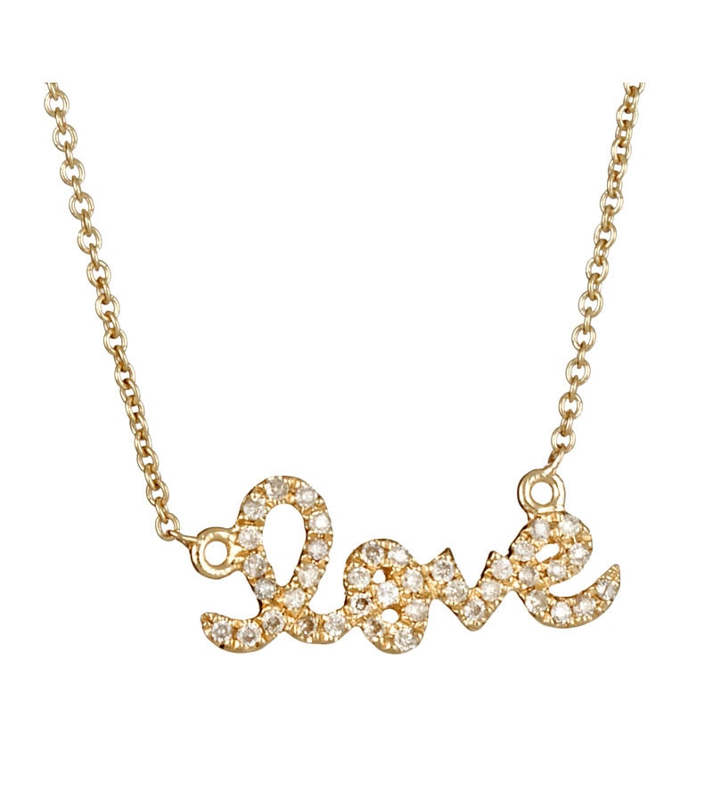 Sydney Evan Small 14K yellow  Gold Diamond Love Necklace $1,045 - Thomas Laine Jewelry