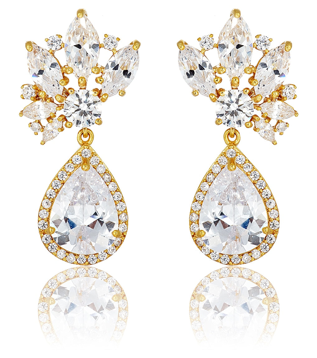 Marquise Burst Teardrop Earrings - Thomas Laine Jewelry