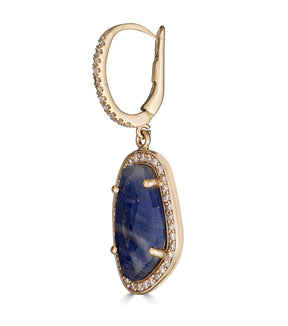 Sapphire Slice Diamond Lever Back Earrings - Thomas Laine Jewelry