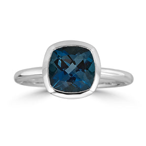 London Blue Topaz Gold Ring - Thomas Laine Jewelry