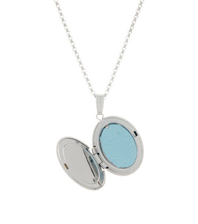 Sterling Silver Mother of Pearl Oval Locket - Thomas Laine Jewelry