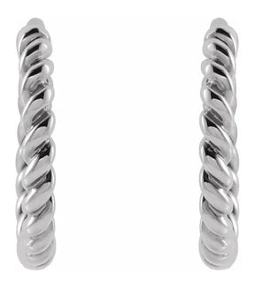 14k Gold Twisted Rope 11 mm Hoop Earrings - Thomas Laine Jewelry
