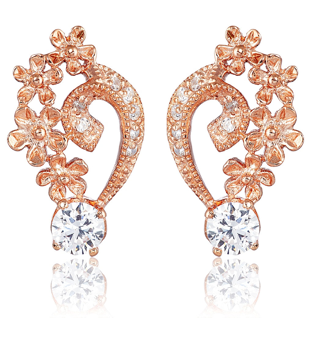 Grace Rose Gold Petal Earrings - Thomas Laine Jewelry