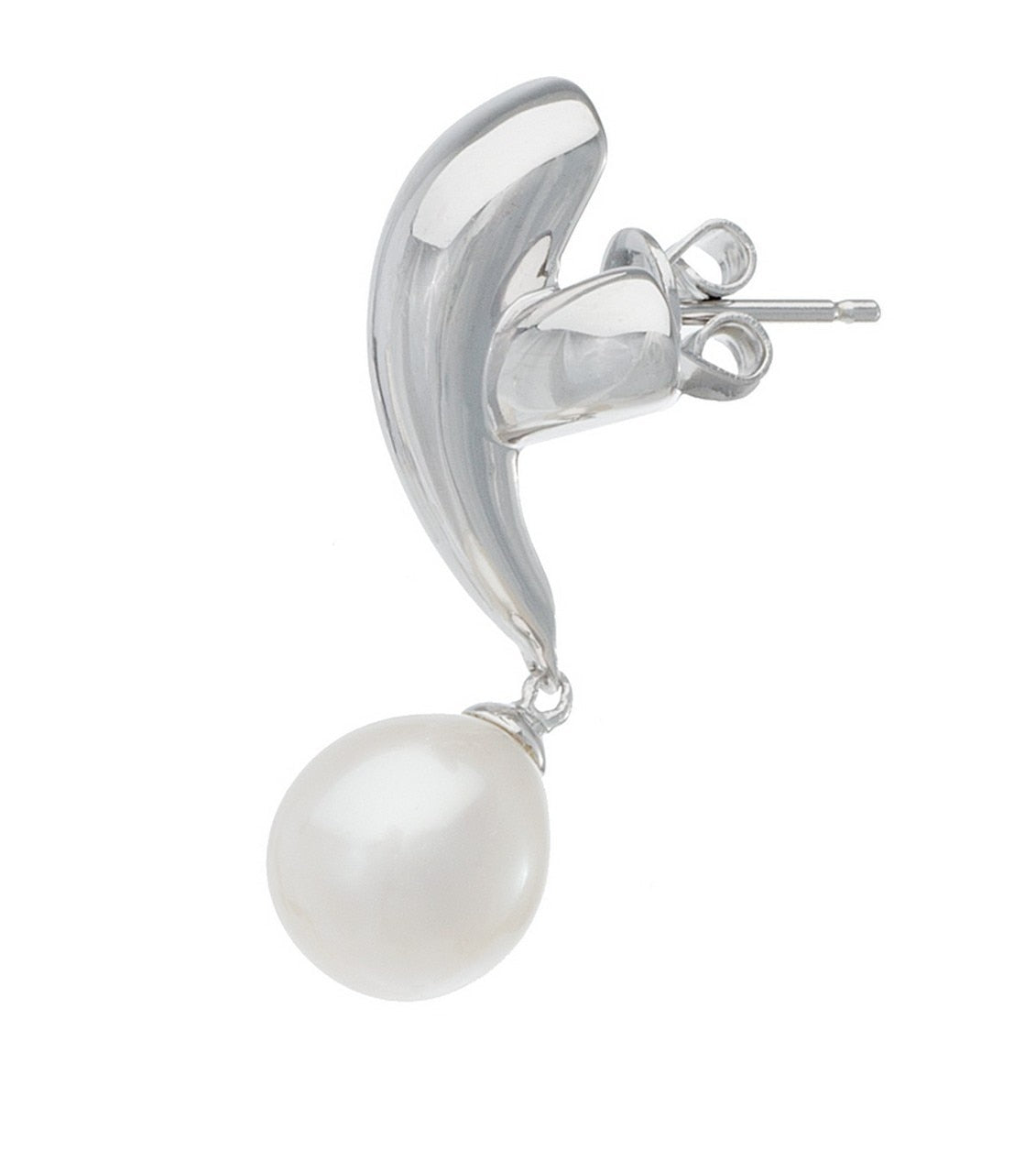 Sterling Silver Elisa Pearl Drop Earrings - Thomas Laine Jewelry