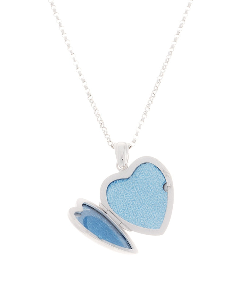 Premium Sterling Silver Heart Diamond Locket - Thomas Laine Jewelry