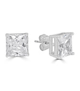 Lucille Princess Cut Stud Earrings - Thomas Laine Jewelry