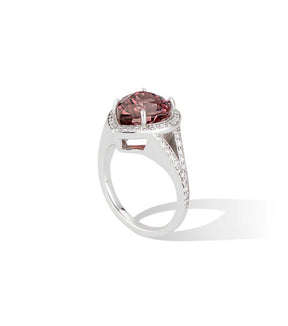 Pear Cut Pink Tourmaline Split Shank Engagement Ring - Thomas Laine Jewelry