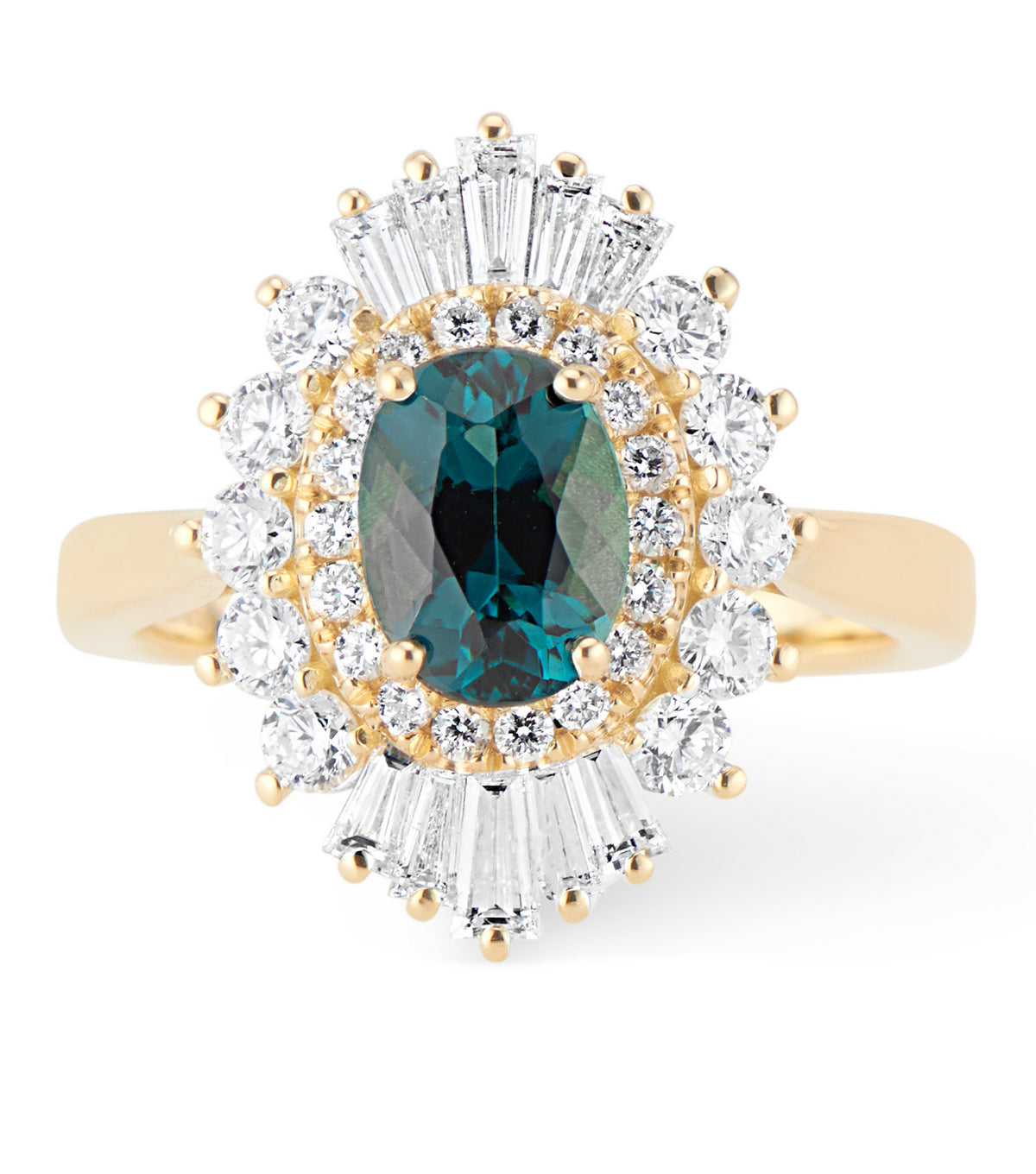 18K Flutter Ballerina Diamond and Tourmaline Ring - Thomas Laine Jewelry