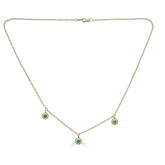 14K Yellow Gold Bezel Set Emerald Drop Neckace - Thomas Laine Jewelry
