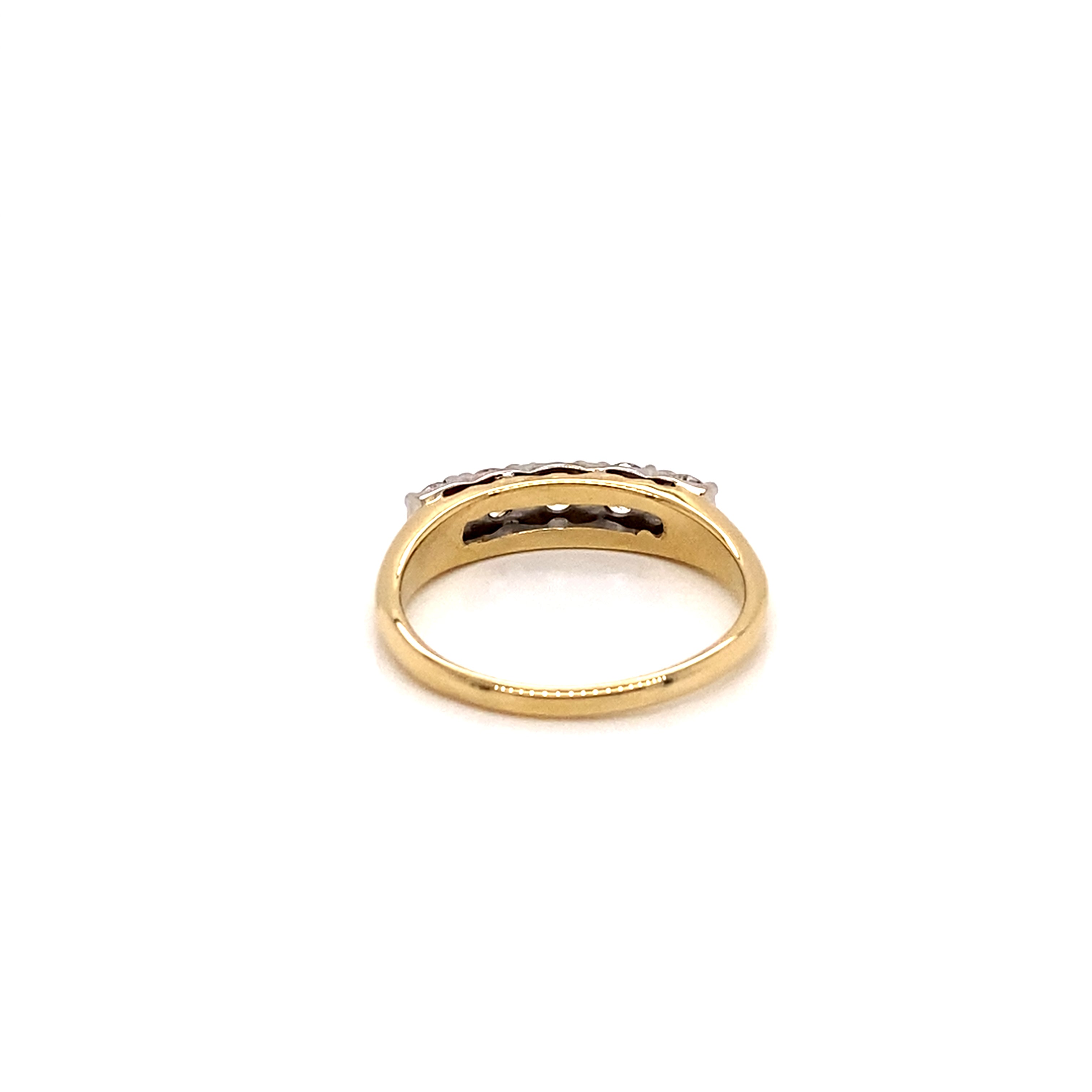  Vintage 14k Yellow Gold 5 Stone ring - alternate view