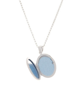 Premium Sterling Silver Oval Diamond Locket - Thomas Laine Jewelry