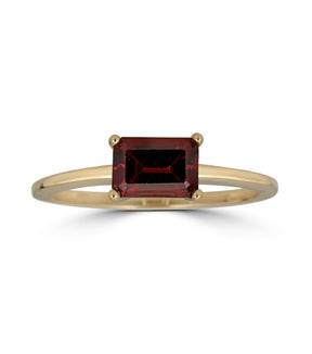 Emerald Cut Garnet Ring - Thomas Laine Jewelry