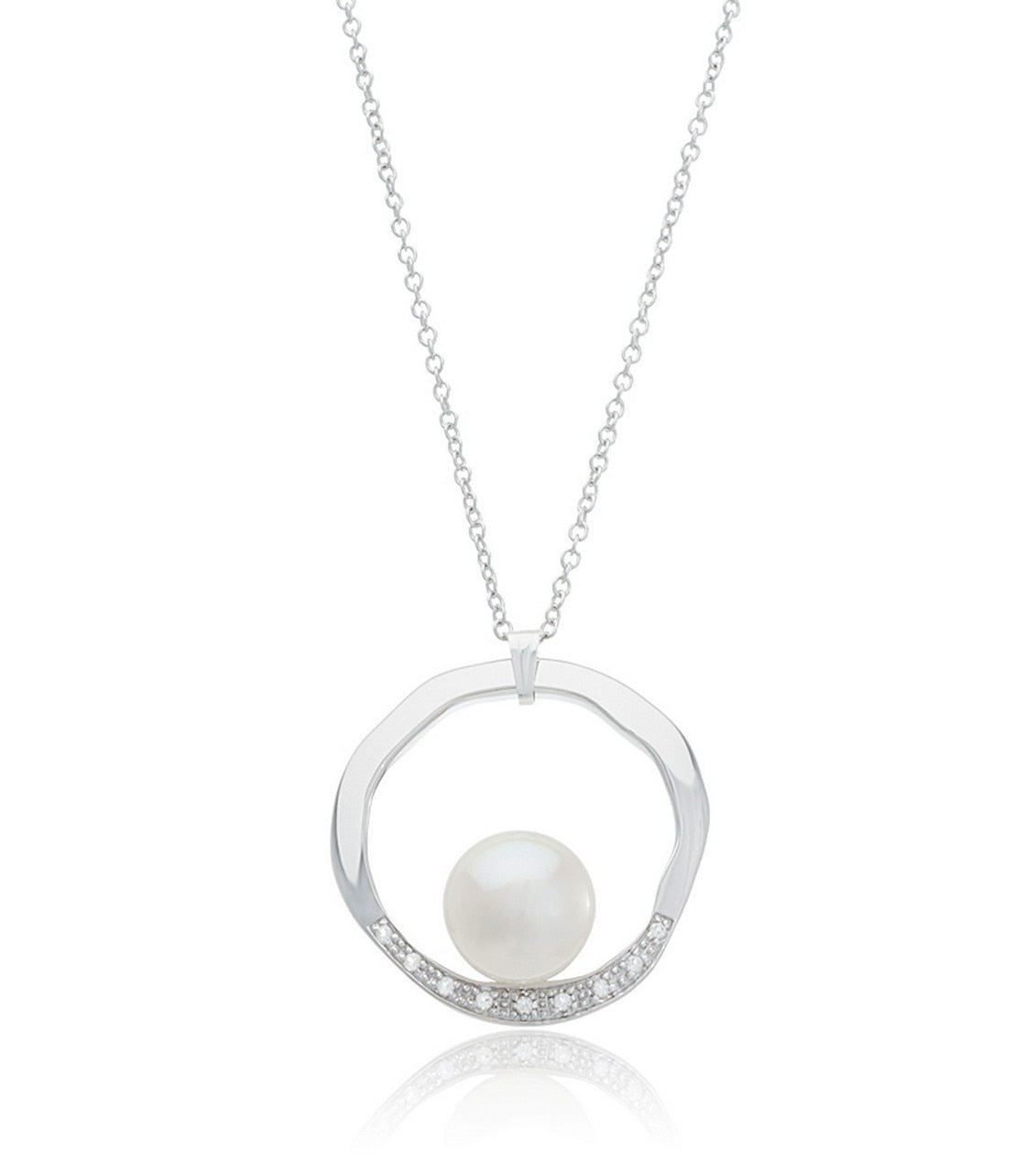 Pearl and White Topaz Illumina Necklace - Thomas Laine Jewelry