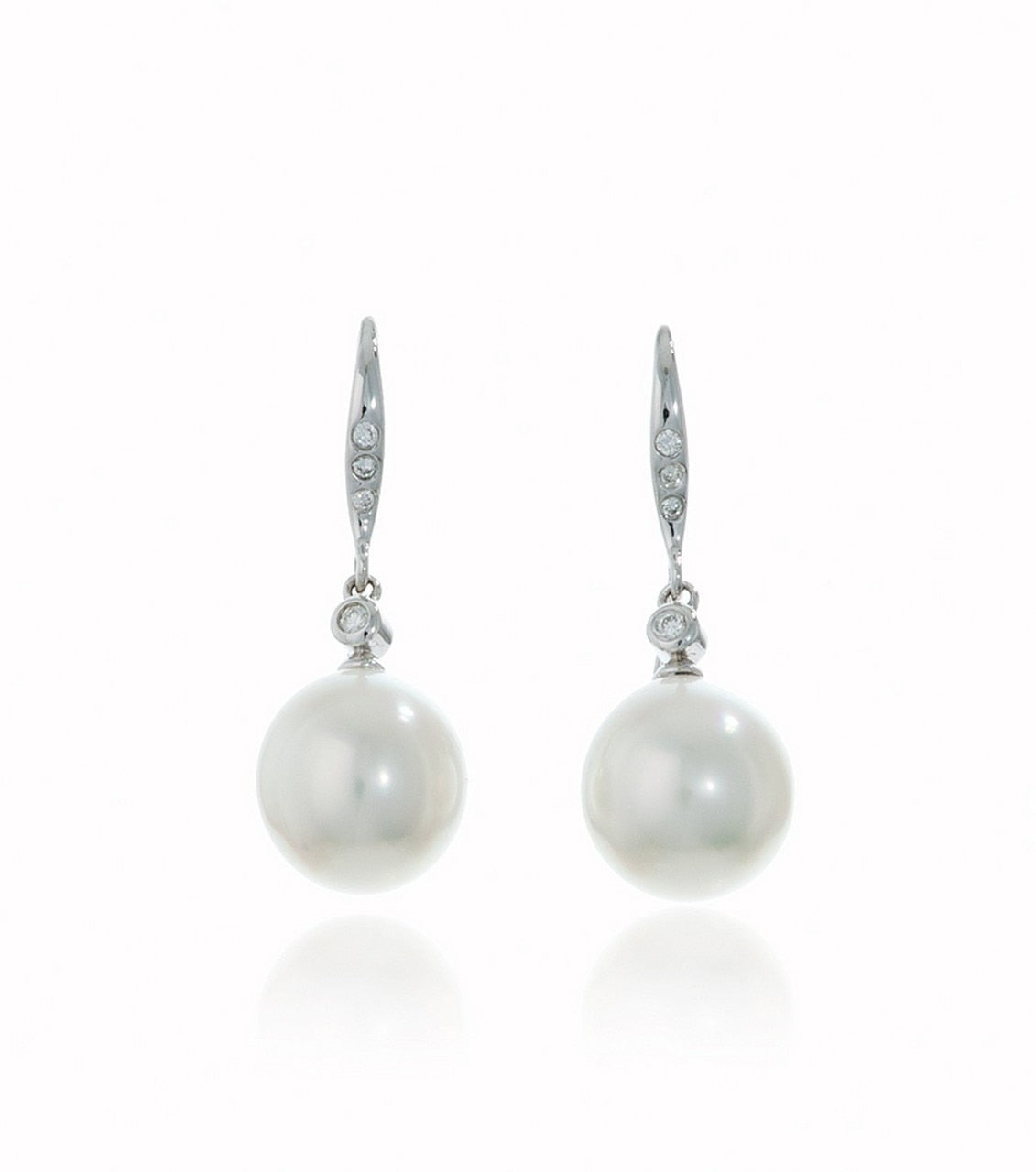 South Sea Pearl and Diamond Drop Earrings - Thomas Laine Jewelry