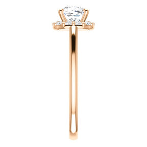 Brooks Cushion Cut Diamond Halo Engagement Ring 14K Rose Gold - Thomas Laine Jewelry