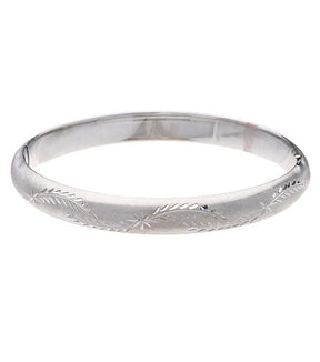 Sterling Silver Floral Bangle - Thomas Laine Jewelry