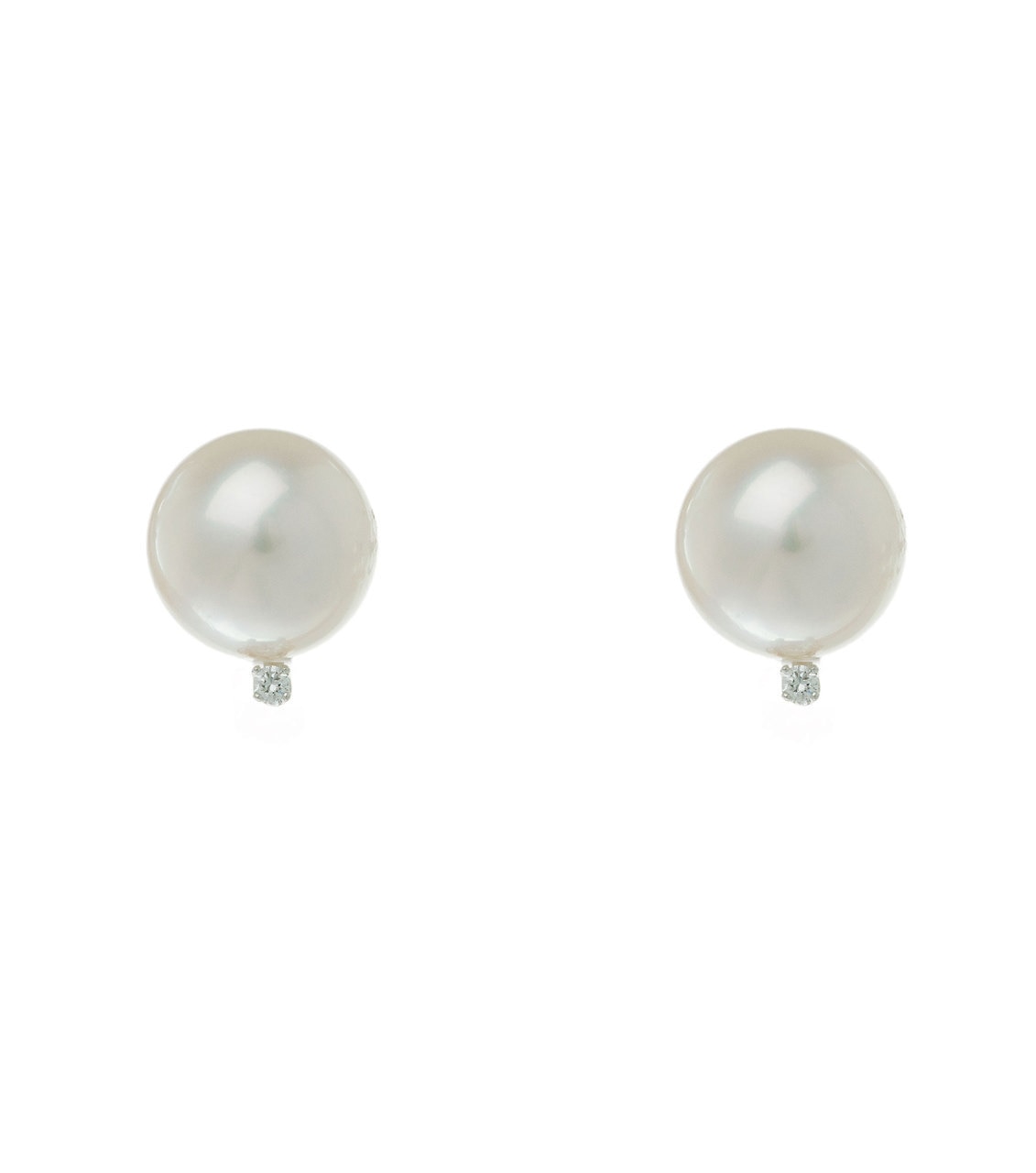 White Gold 8mm Freshwater Pearl and Diamond Set - Thomas Laine Jewelry