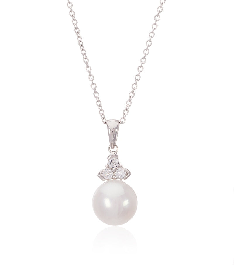 Trinity Pearl Pendant and Earrings Set - Thomas Laine Jewelry