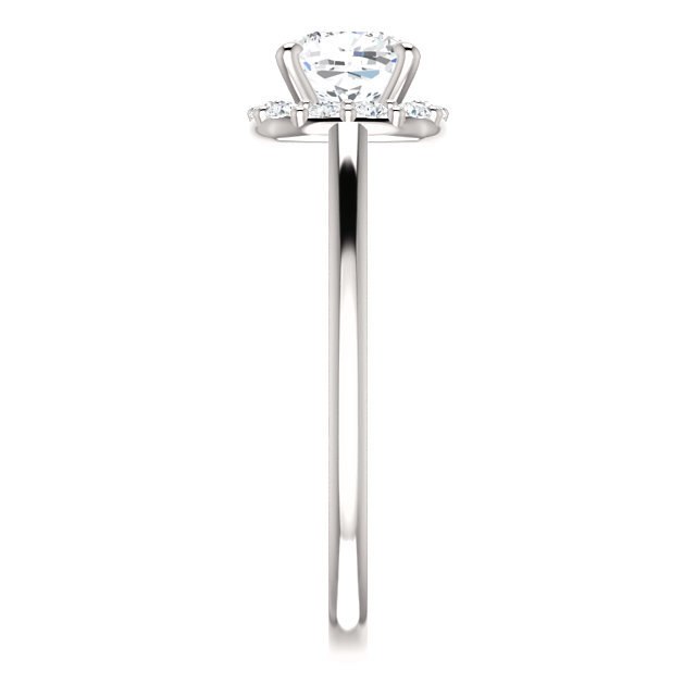 Brooks 14K White Gold Cushion Cut Diamond Halo Engagement Ring - Thomas Laine Jewelry