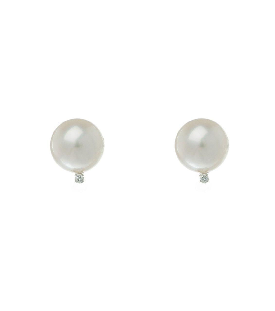 White Gold 7mm Freshwater Pearl and Diamond Set - Thomas Laine Jewelry